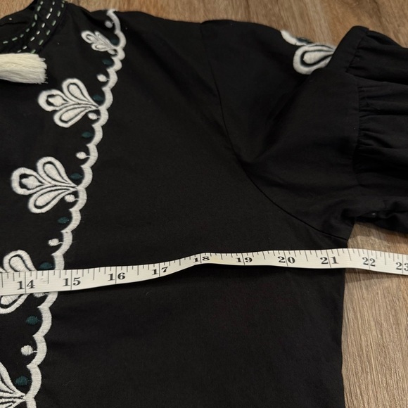 WORLD MARKET Floral Embroidered Peasant Top Women’s L XL Lightweight Boho Shirt - Picture 6 of 8